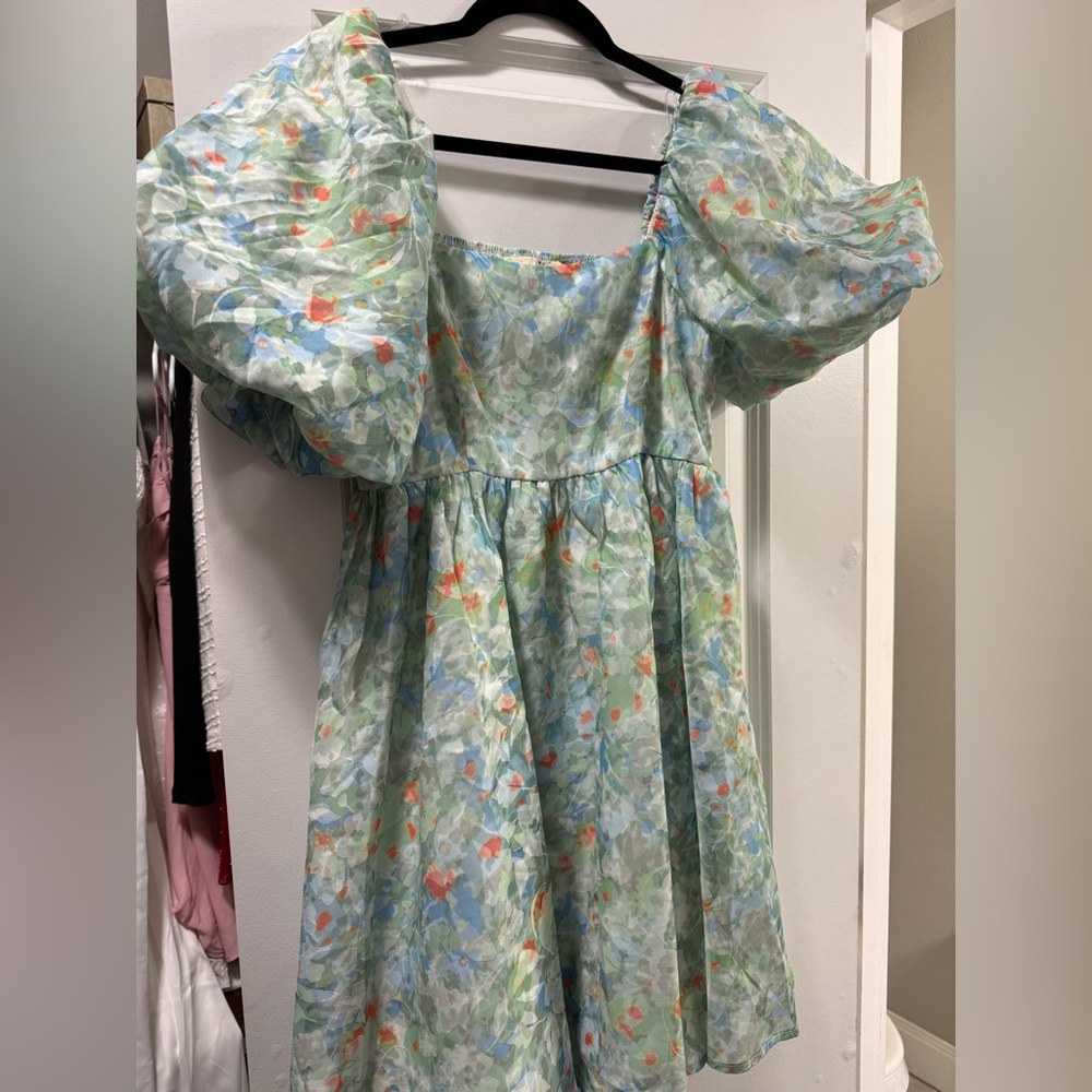 Pastel flower dress, size small, worn once